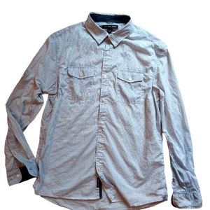 Michael Kors size L Mens White And Grey button down shirt